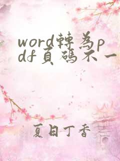 word转为pdf页码不一致怎么回事