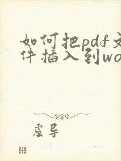 如何把pdf文件插入到word里
