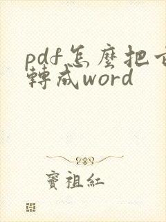 pdf怎么把它转成word