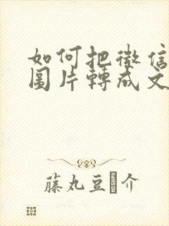 如何把微信上的图片转成文件