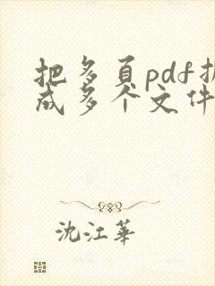 把多页pdf拆成多个文件