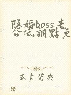 隐婚boss老公低调点免费阅读