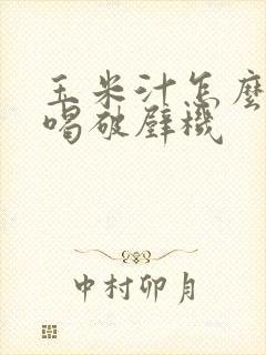 玉米汁怎么榨好喝破壁机