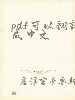 pdf可以翻译成中文