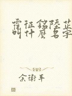 霍征铭陆芷小说叫什么名字