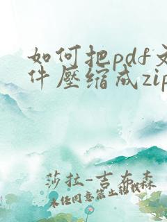 如何把pdf文件压缩成zip
