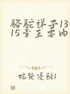 骆驼祥子13~15章主要内容