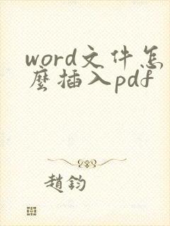 word文件怎么插入pdf