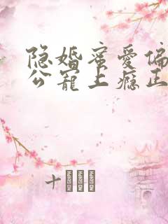 隐婚蜜爱偏执老公宠上瘾正版