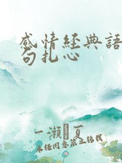 感情经典语录句句扎心
