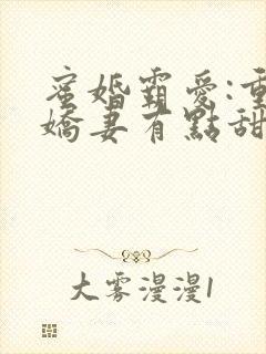 蜜婚霸爱:重生娇妻有点甜 小说