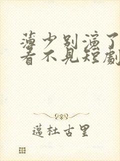 薄少别演了夫人看不见短剧免费观看全集