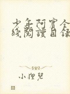 少年阿宾全文在线阅读目录阅读