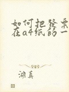 如何把发票打印在a4纸的一半