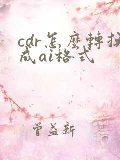 cdr怎么转换成ai格式
