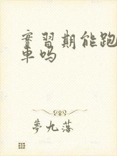 实习期能跑网约车吗