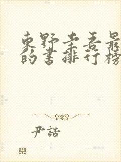 东野圭吾最好看的书排行榜