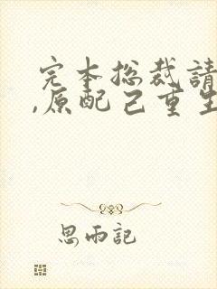 完本总裁请勿扰,原配己重生