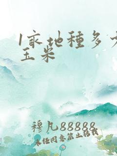 1亩地种多少株玉米