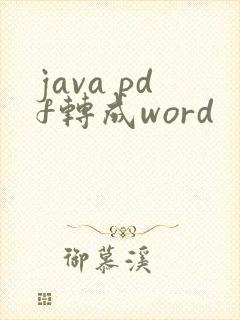 java pdf转成word
