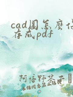 cad图怎么保存成pdf