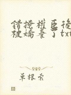 错撩权臣后,我被娇养了txt下载