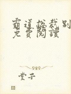 霸道总裁别玩火免费阅读