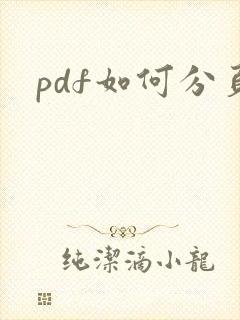 pdf如何分页