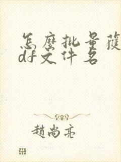 怎么批量获取pdf文件名