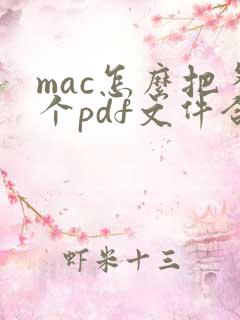 mac怎么把多个pdf文件合并成一个
