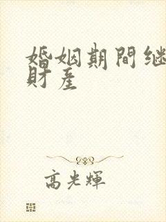 婚姻期间继承的财产