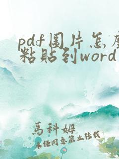 pdf图片怎么粘贴到word文档里