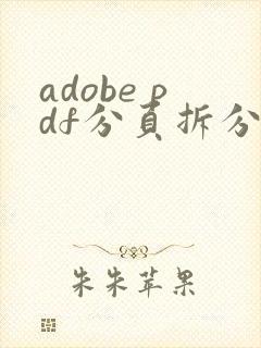 adobe pdf分页拆分