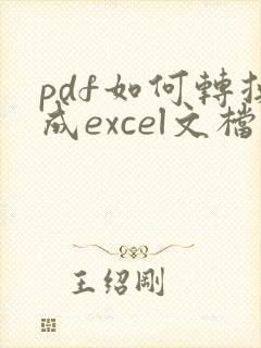 pdf如何转换成excel文档