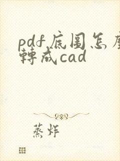 pdf底图怎么转成cad