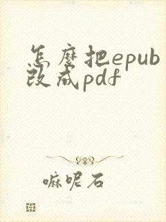 怎么把epub改成pdf
