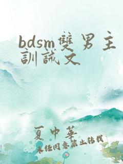 bdsm双男主训诫文