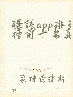 赚钱app排行榜前十名真实的