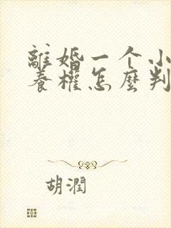 离婚一个小孩抚养权怎么判