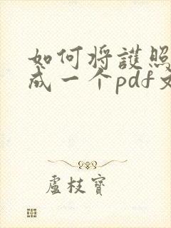 如何将护照扫描成一个pdf文件