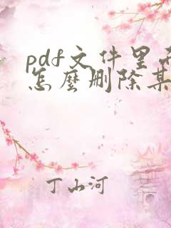 pdf文件里面怎么删除某一页