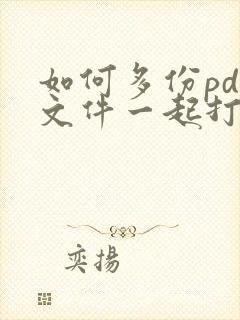 如何多份pdf文件一起打印