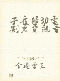 子夜归30电视剧免费观看全集高清