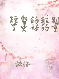 短暂的离别是为了更好的重逢句子