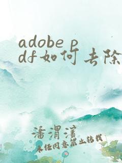 adobe pdf如何去除水印