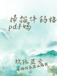 扫描件的格式是pdf吗