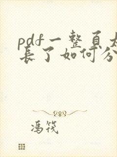 pdf一整页太长了如何分页