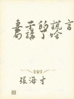 妻子的谎言大结局讲了啥