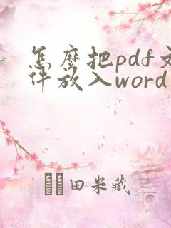 怎么把pdf文件放入word里