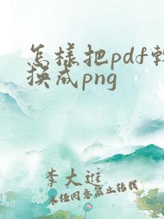 怎样把pdf转换成png